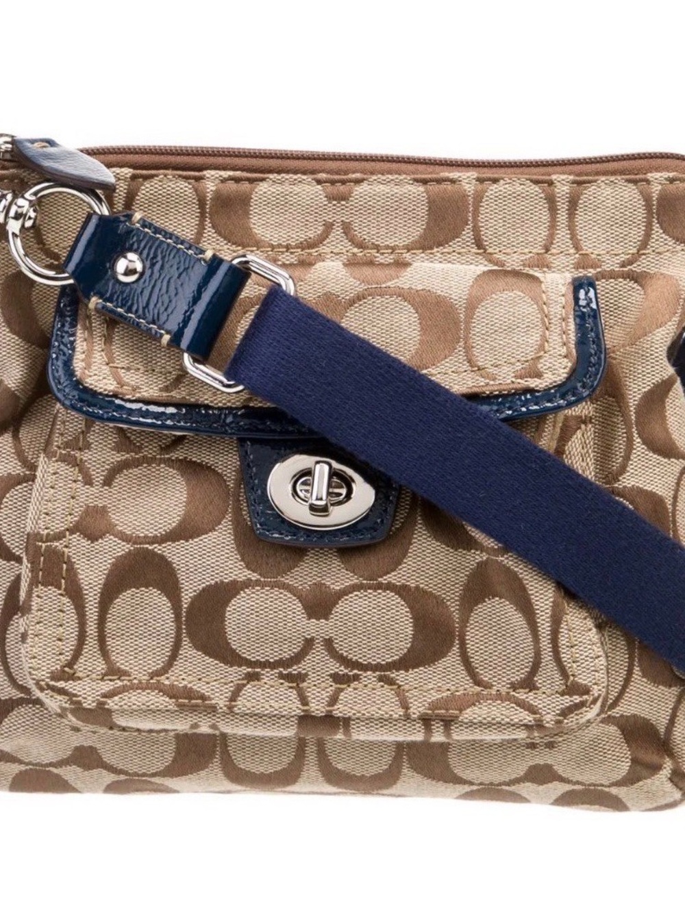 Y2K Vintage COACH Signature Penelope Turnlock Swingpack Crossbody Messenger